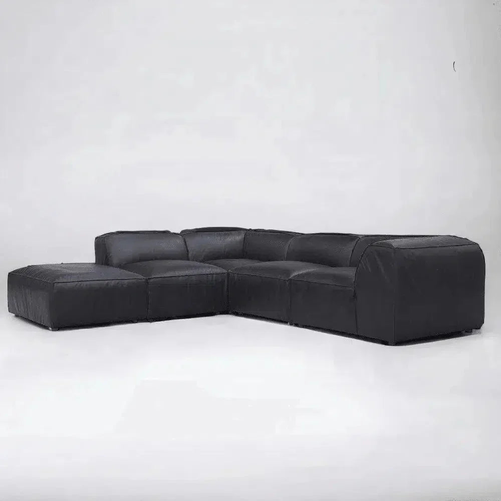 Form Black Ottoman Modular Unit Convertible Sectional-Modular Components-Moe's Home-LOOMLAN