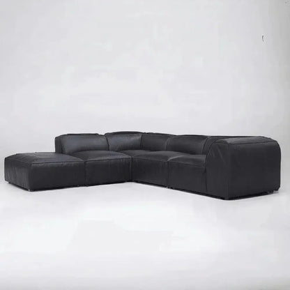 Form Black Ottoman Modular Unit Convertible Sectional-Modular Components-Moe's Home-LOOMLAN