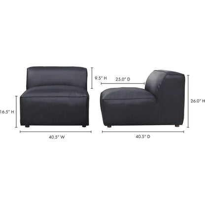 Form Black Slipper Chair Modular Unit Convertible-Modular Components-Moe's Home-LOOMLAN