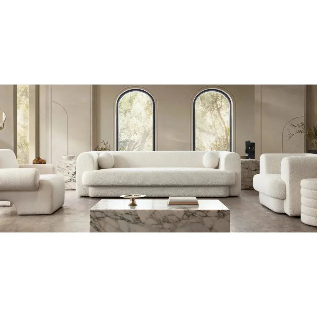 Form Boucle Sofa With 2 Accent Pillow Balls - LOOMLAN - Diamond Sofa - Sofas & Loveseats
