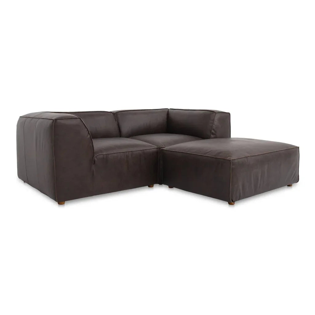 Form Brown Leather Nook Modular Sectional - LOOMLAN - Moe's Home - Sectionals