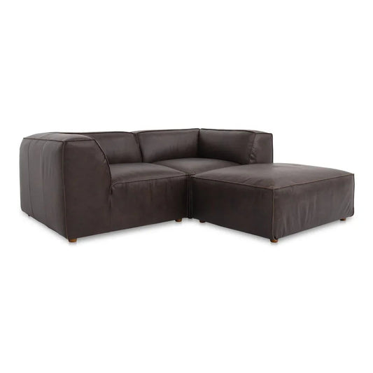 Form Brown Leather Nook Modular Sectional - LOOMLAN - Moe's Home - Sectionals
