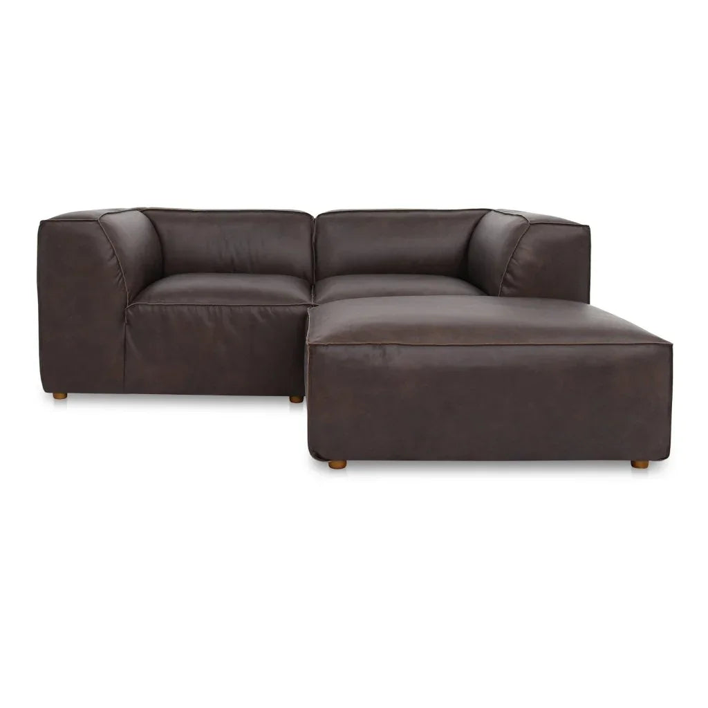 Form Brown Leather Nook Modular Sectional - LOOMLAN - Moe's Home - Sectionals