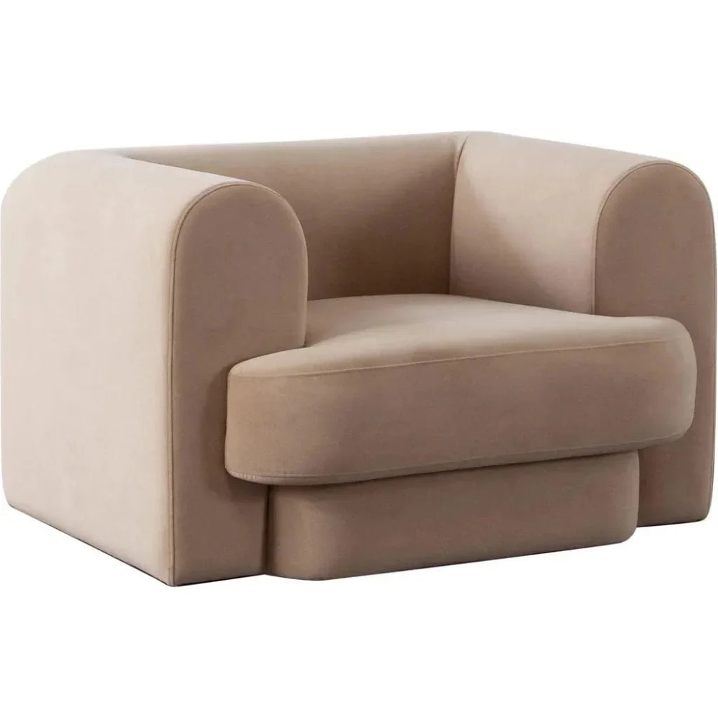 Form Camel Performance Velvet Arm Chair - LOOMLAN - Diamond Sofa - Club Chairs