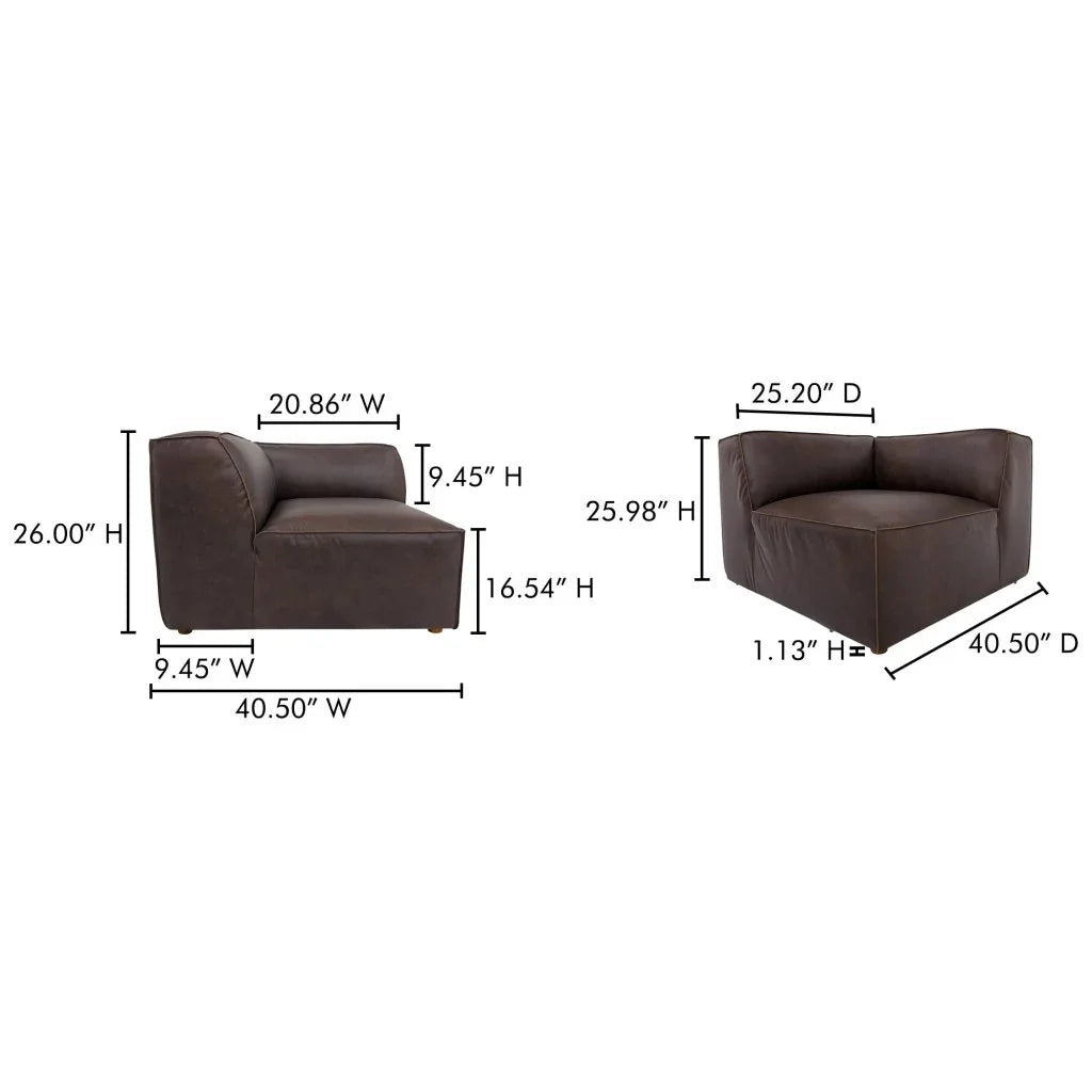 Form Espresso Brown Leather Modular Sofa-Modular Sofas-Moe's Home-LOOMLAN