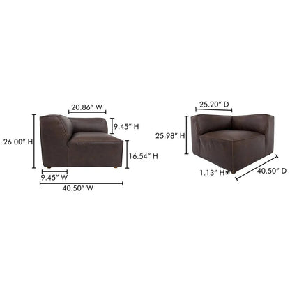 Form Espresso Brown Leather Modular Sofa-Modular Sofas-Moe's Home-LOOMLAN
