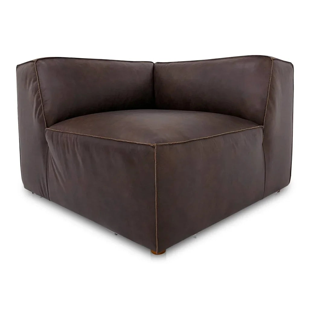 Form Espresso Brown Leather Modular Sofa-Modular Sofas-Moe's Home-LOOMLAN