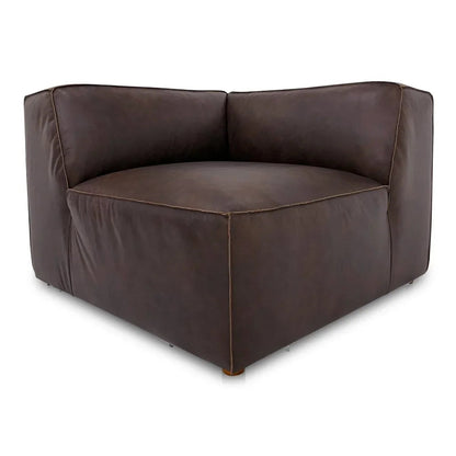 Form Espresso Brown Leather Modular Sofa-Modular Sofas-Moe's Home-LOOMLAN