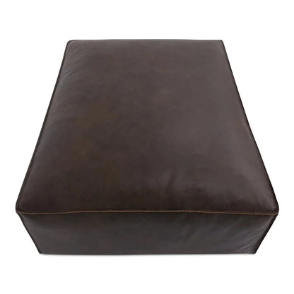 Form Espresso Brown Leather Ottoman - LOOMLAN - Moe's Home - Ottomans
