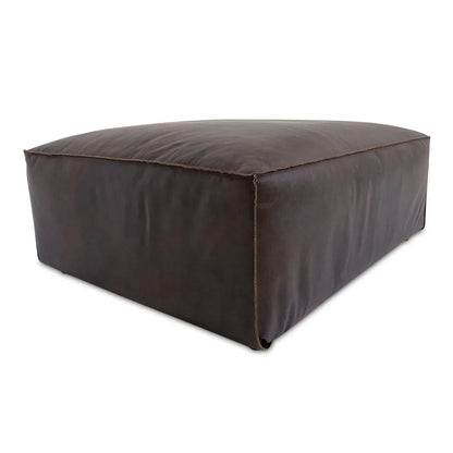 Form Espresso Brown Leather Ottoman - LOOMLAN - Moe's Home - Ottomans