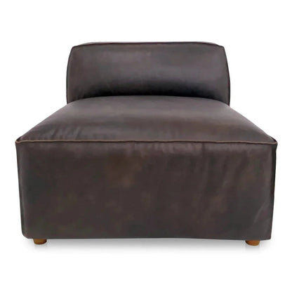 Form Espresso Brown Leather Slipper Modular Sofa-Modular Components-Moe's Home-LOOMLAN