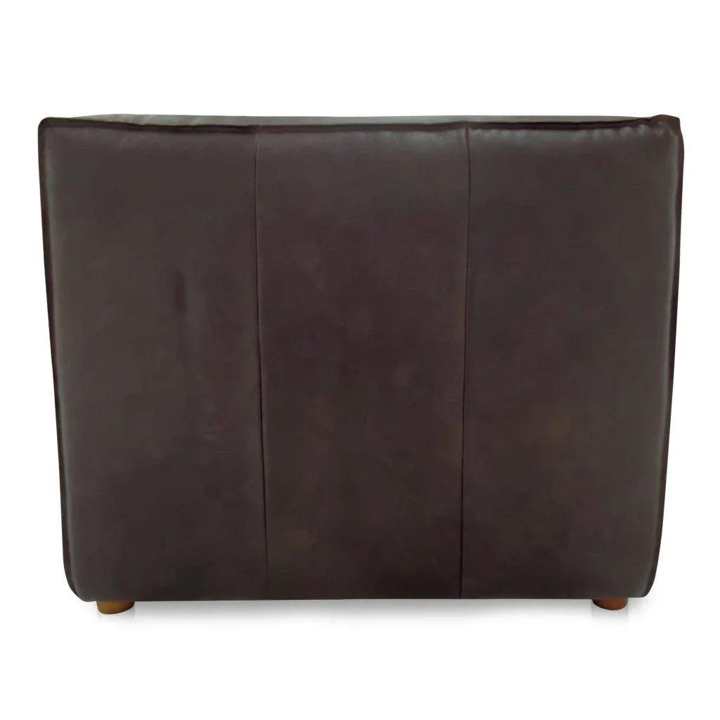 Form Espresso Brown Leather Slipper Modular Sofa-Modular Components-Moe's Home-LOOMLAN