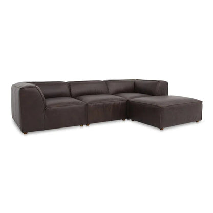 Form Espresso Leather Lounge Modular Sectional - LOOMLAN - Moe's Home - Sectionals