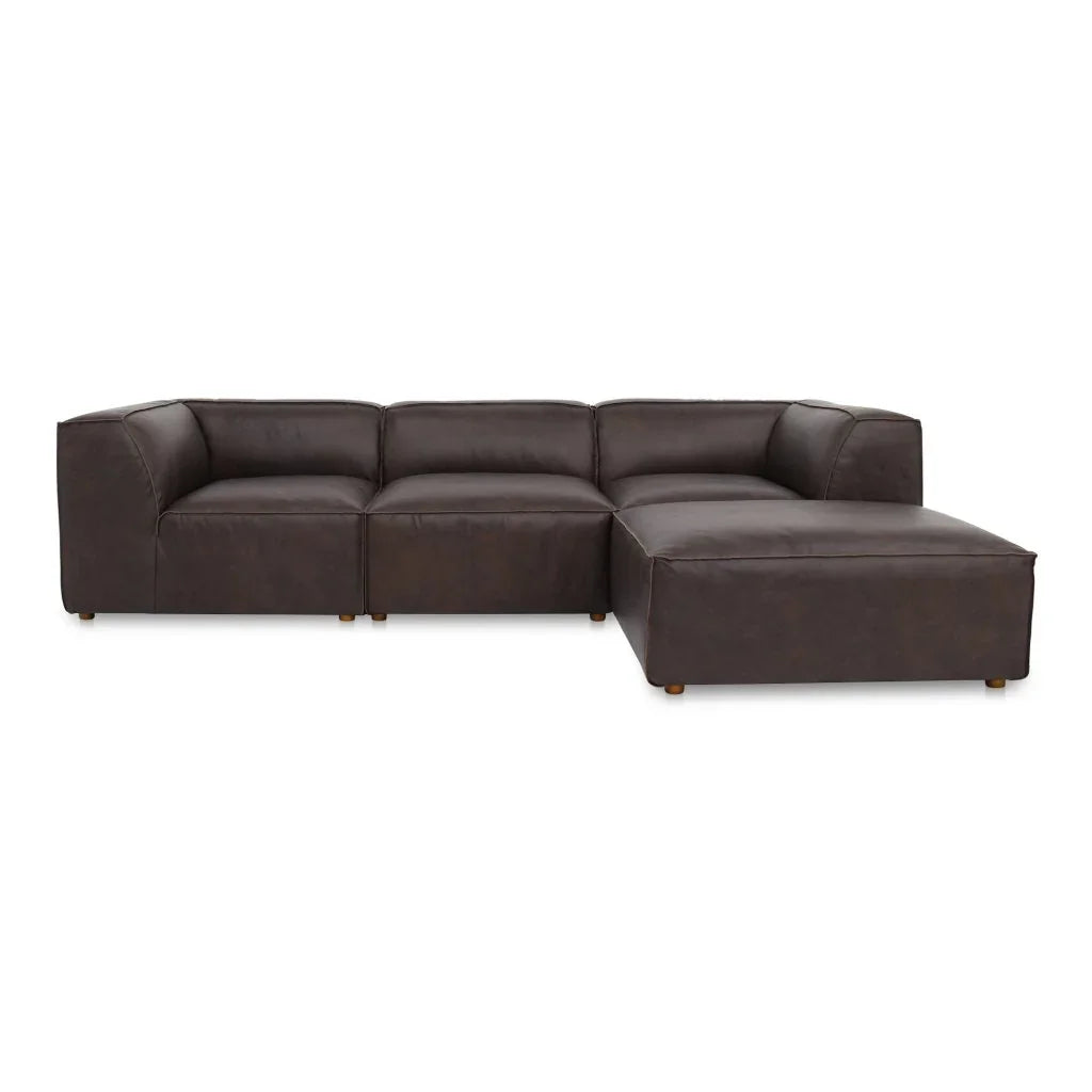 Form Espresso Leather Lounge Modular Sectional - LOOMLAN - Moe's Home - Sectionals