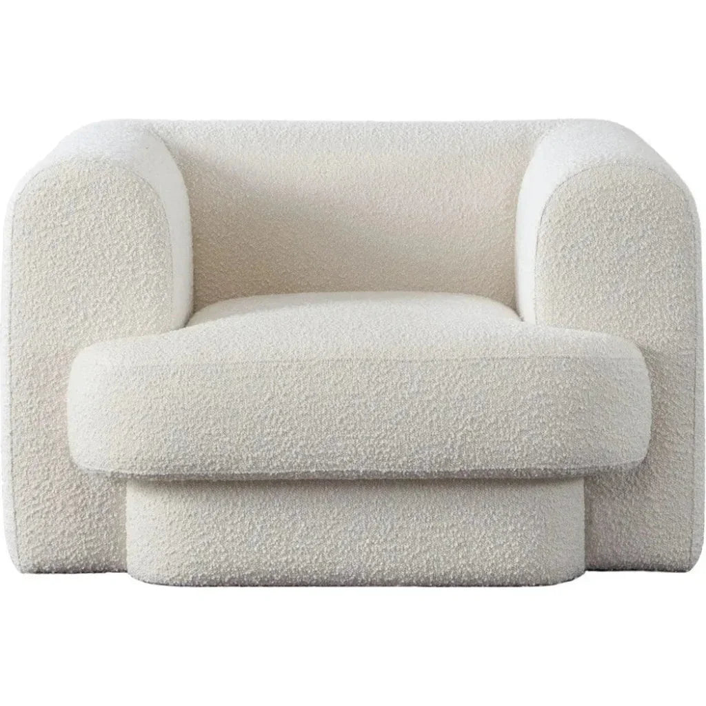 Form Ivory Boucle Fabric Arm Chair - LOOMLAN - Diamond Sofa - Club Chairs