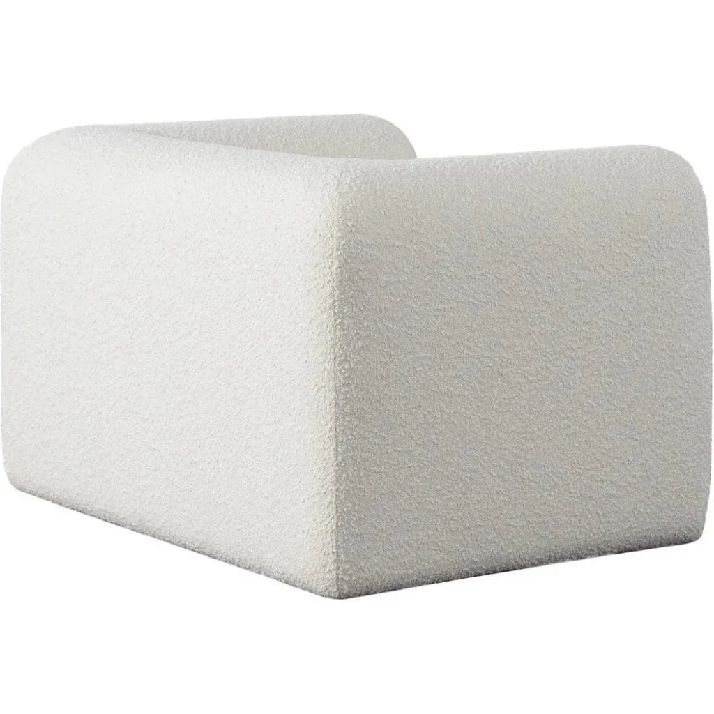 Form Ivory Boucle Fabric Arm Chair - LOOMLAN - Diamond Sofa - Club Chairs