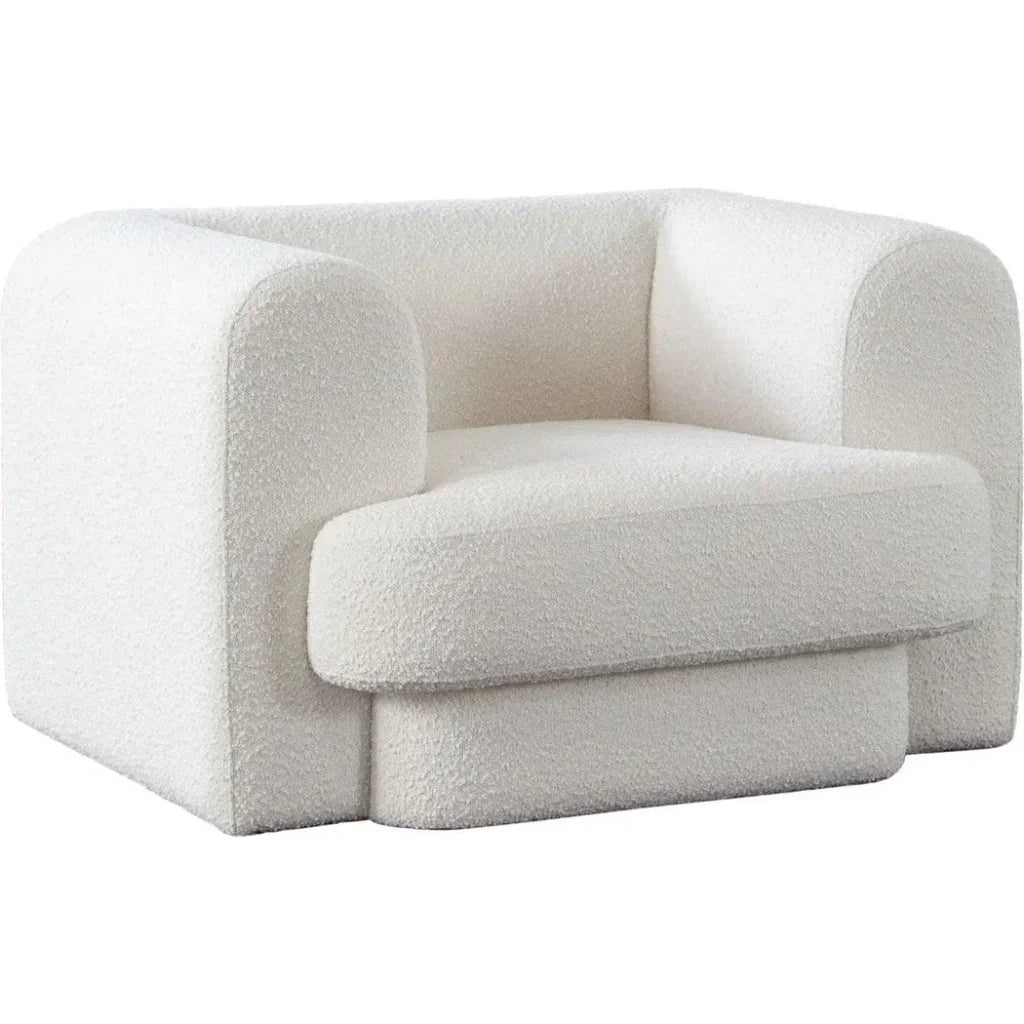 Form Ivory Boucle Fabric Arm Chair - LOOMLAN - Diamond Sofa - Club Chairs