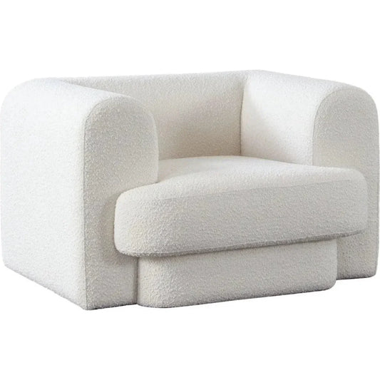 Form Ivory Boucle Fabric Arm Chair - LOOMLAN - Diamond Sofa - Club Chairs