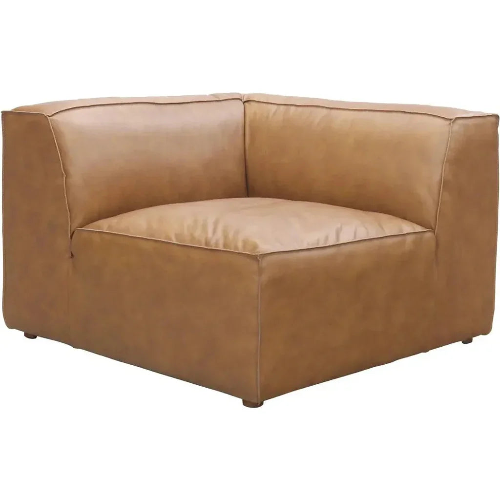 Form Tan Modular Leather Corner Chair Modular Component-Modular Components-Moe's Home-LOOMLAN