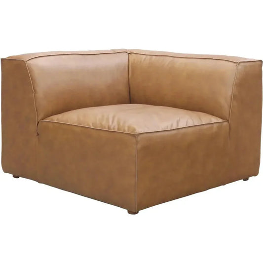 Form Tan Modular Leather Corner Chair Modular Component-Modular Components-Moe's Home-LOOMLAN