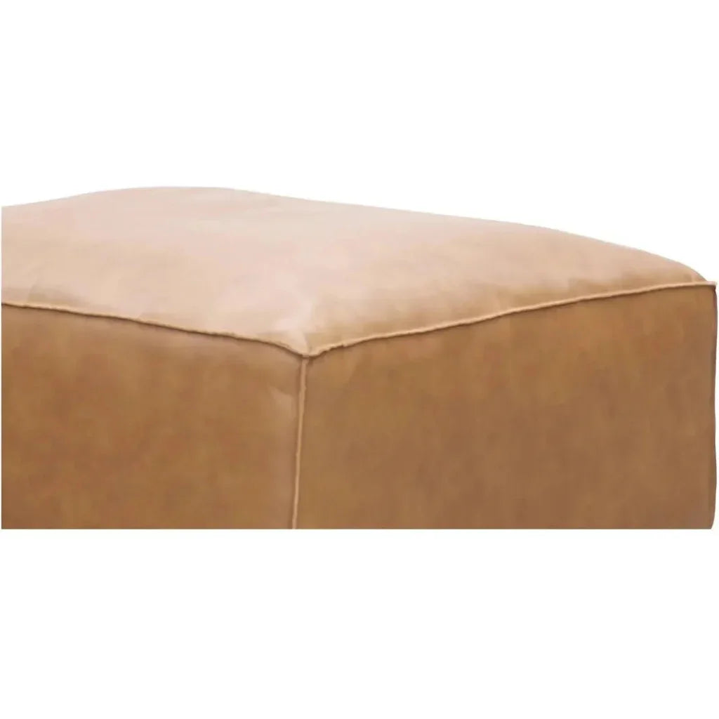 Form Tan Modular Leather Ottoman Modular Component-Modular Components-Moe's Home-LOOMLAN