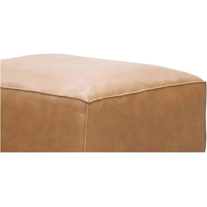 Form Tan Modular Leather Ottoman Modular Component-Modular Components-Moe's Home-LOOMLAN