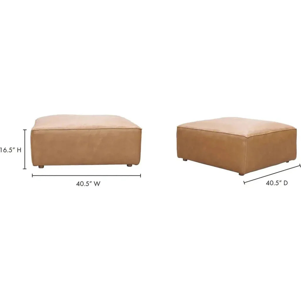 Form Tan Modular Leather Ottoman Modular Component-Modular Components-Moe's Home-LOOMLAN
