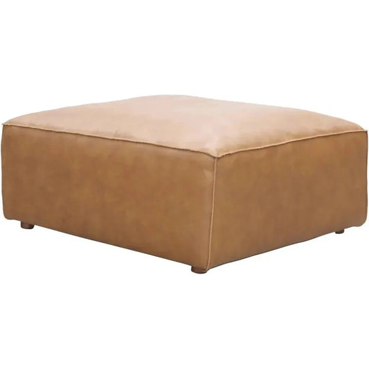 Form Tan Modular Leather Ottoman Modular Component-Modular Components-Moe's Home-LOOMLAN