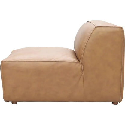 Form Tan Modular Leather Slipper Chair Modular Unit-Modular Components-Moe's Home-LOOMLAN
