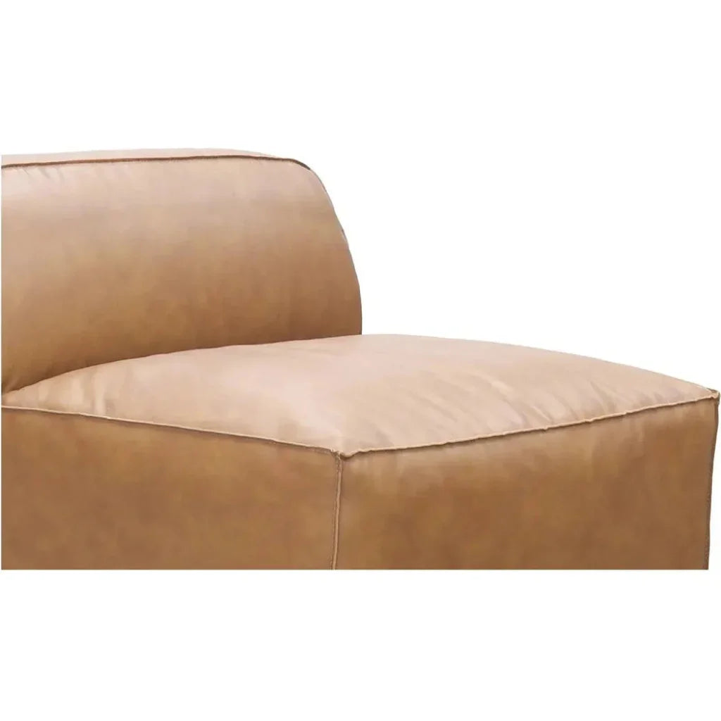 Form Tan Modular Leather Slipper Chair Modular Unit-Modular Components-Moe's Home-LOOMLAN