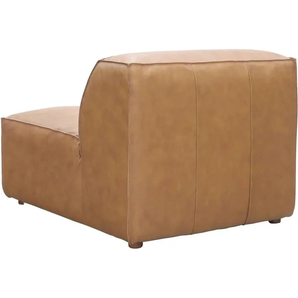 Form Tan Modular Leather Slipper Chair Modular Unit-Modular Components-Moe's Home-LOOMLAN