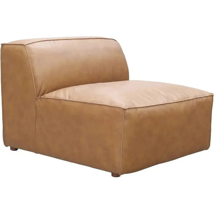 Form Tan Modular Leather Slipper Chair Modular Unit-Modular Components-Moe's Home-LOOMLAN