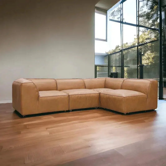 Form Tan Modular Sectional Couch 4PC Convertible-Modular Sofas-Moe's Home-LOOMLAN