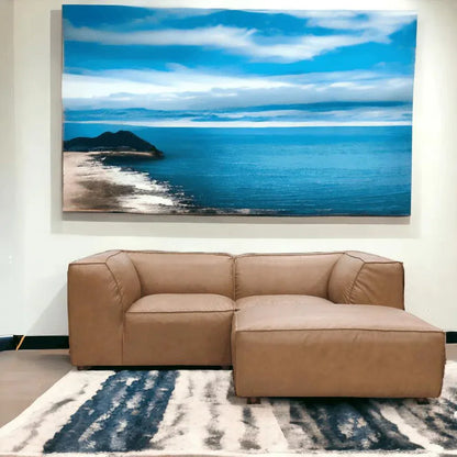 Form Tan Modular Sofa 3PC Sectional With Ottoman-Modular Sofas-Moe's Home-LOOMLAN