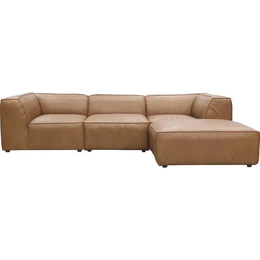 Form Tan Modular Sofa 4PC Convertible With Ottoman-Modular Sofas-Moe's Home-LOOMLAN