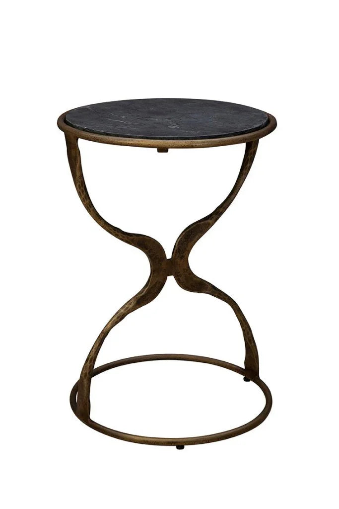Forsythe Brass Framed Round Side Table - LOOMLAN - Furniture Classics - Side Tables