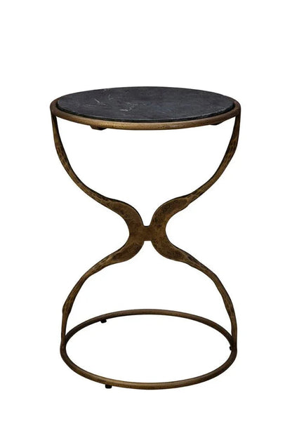 Forsythe Brass Framed Round Side Table - LOOMLAN - Furniture Classics - Side Tables