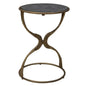 Forsythe Brass Framed Round Side Table - LOOMLAN - Furniture Classics - Side Tables