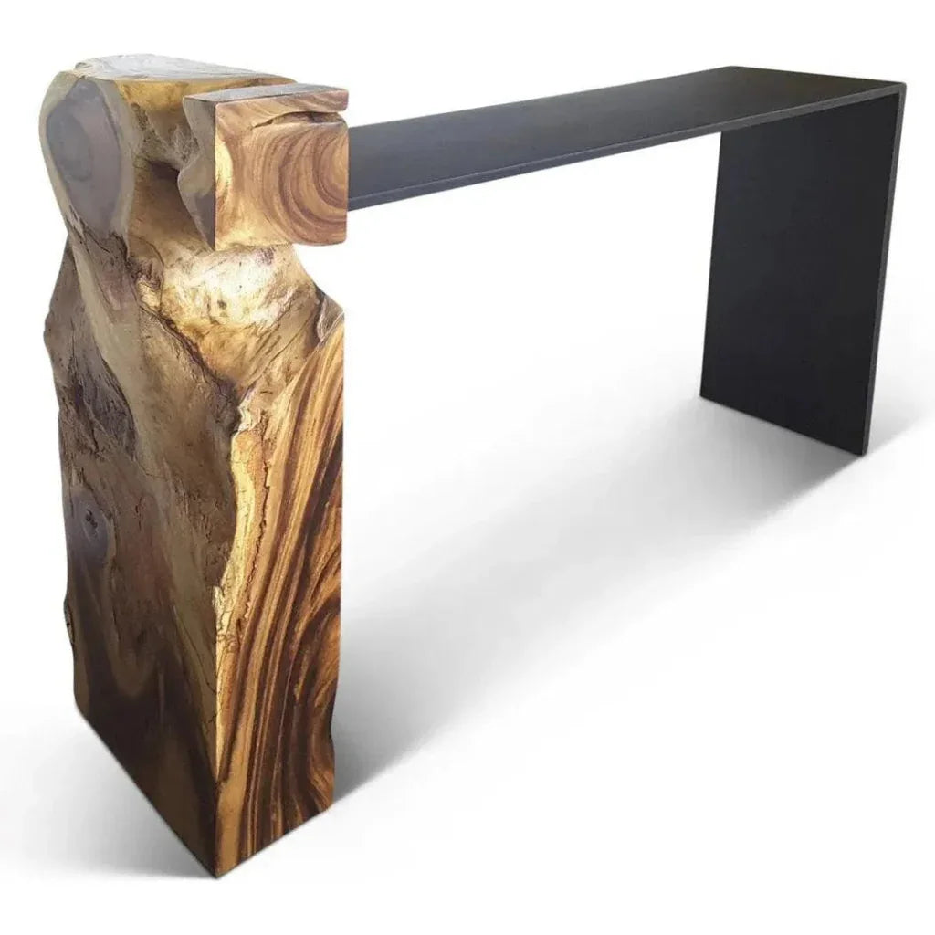 Fortis Natural Solid Chamcha Wood Sofa Table - LOOMLAN - Urbia - Console Tables