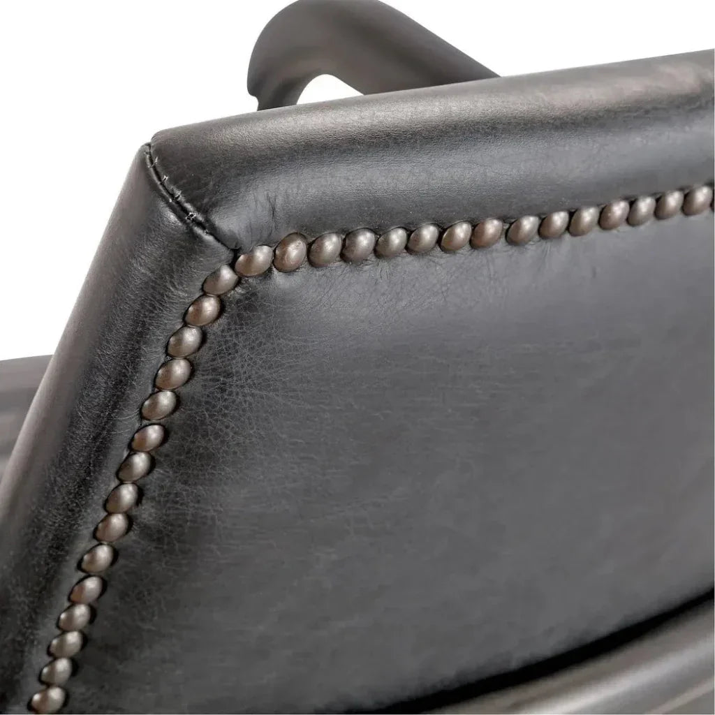 Foster Swivel Desk Chair Grain Black Leather-Office Chairs-Moe's Home-LOOMLAN