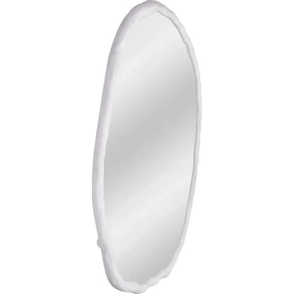 Foundry Aluminum White Oval Wall Mirror - LOOMLAN - Moe's Home - Wall Mirrors