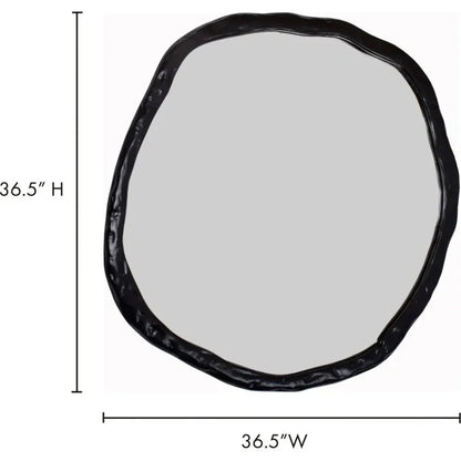 Foundry Large Black Decorative Wall Mirror Round - LOOMLAN - Moe's Home - Wall Mirrors