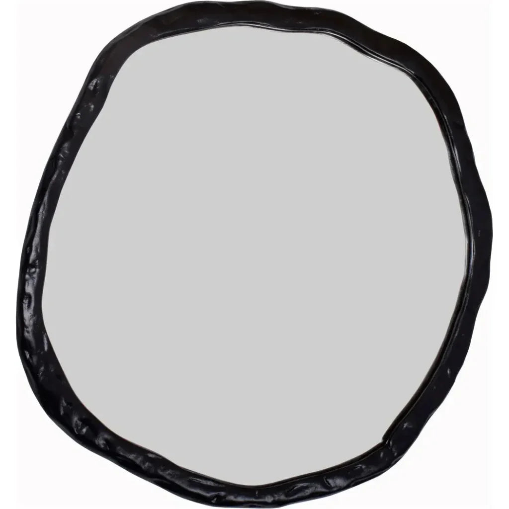 Foundry Large Black Decorative Wall Mirror Round - LOOMLAN - Moe's Home - Wall Mirrors