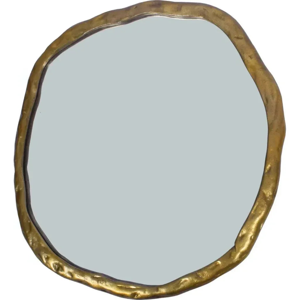 Foundry Large Gold Decorative Wall Mirror Round - LOOMLAN - Moe's Home - Wall Mirrors