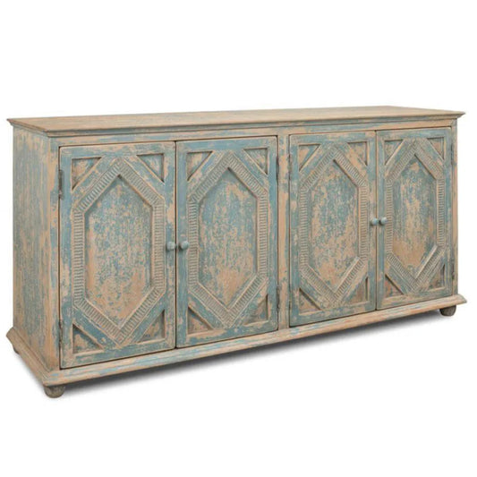 Four Diamonds Sideboard Blue - LOOMLAN - Sarreid - Sideboards