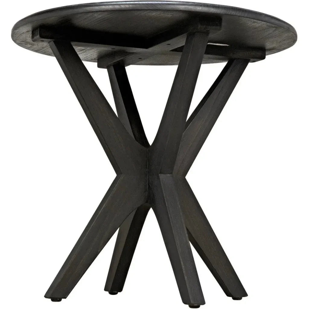 Fox Wood Round Side Table - LOOMLAN - Noir - Side Tables
