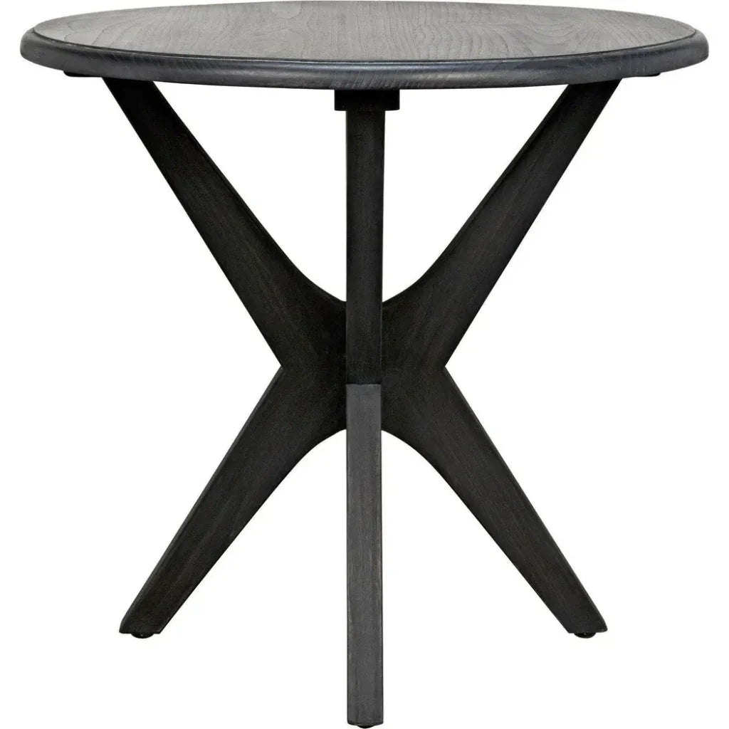 Fox Wood Round Side Table - LOOMLAN - Noir - Side Tables