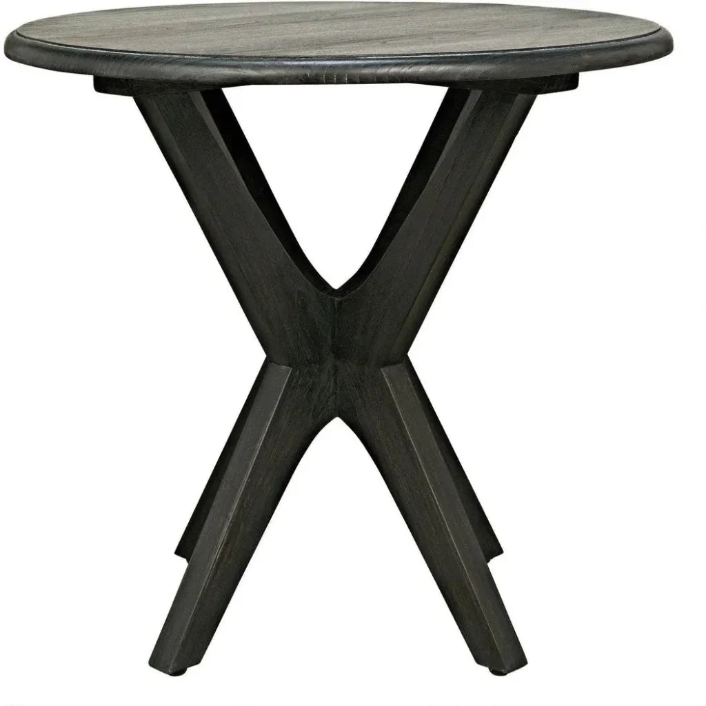 Fox Wood Round Side Table - LOOMLAN - Noir - Side Tables
