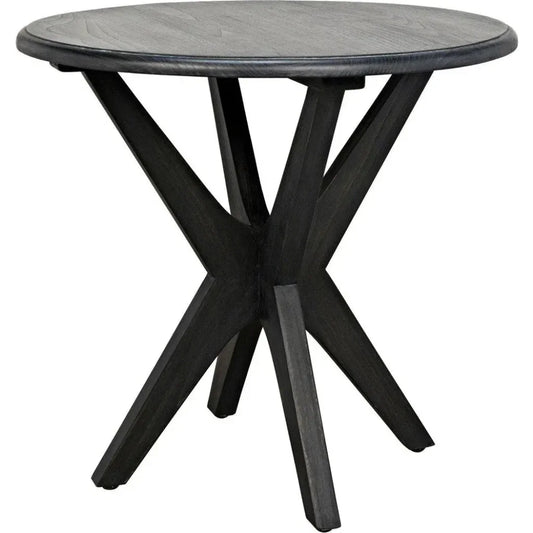 Fox Wood Round Side Table - LOOMLAN - Noir - Side Tables