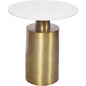 France Aluminum & White Marble Round Accent Table - LOOMLAN - Moe's Home - Side Tables
